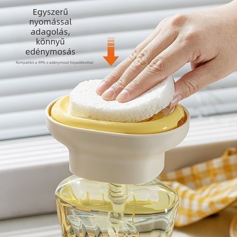Konyhai mosogatószer-dózáló kézi nyomással – PP anyag, 90 g, sima felület, könnyű luxus stílus