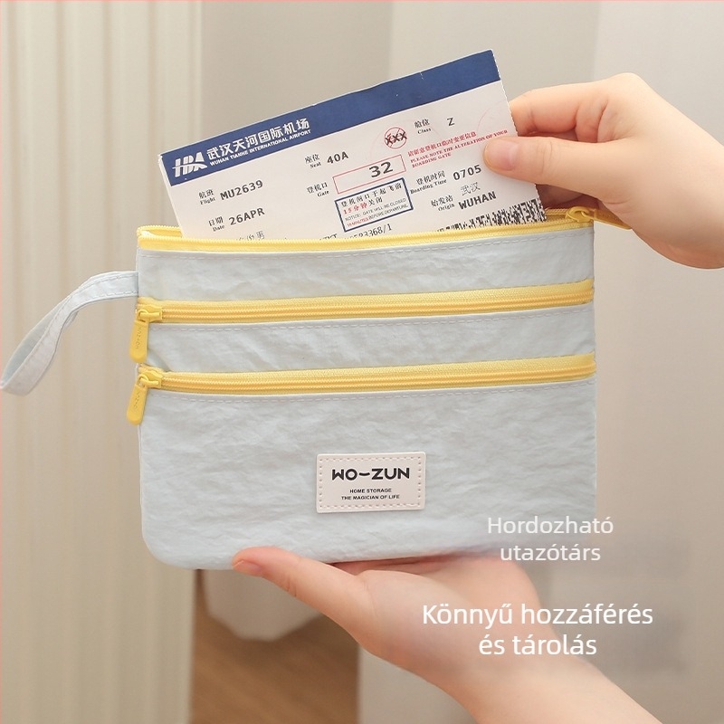 Útlevél- és dokumentumtartó nylonból, ultrakönnyű, kopásálló, belső nylon bélés, egyszínű design, városi stílus