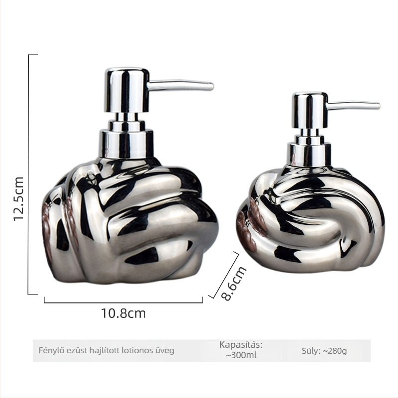 Kerámiából készült zuhanyzselé palack és szappan adagoló - egy darab, újratölthető, logó nyomtatás elérhető