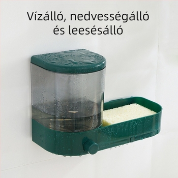 Fali, sokoldalú szappanthordó, kézi nyomású adagolóval; ABS műanyagból, injekciós öntéssel készült, modern minimalist stílus.