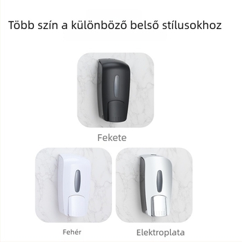Fali szappanadagoló nyomógombbal, ABS+PS; modern minimalista stílus; felület: spray festés és elektroplating