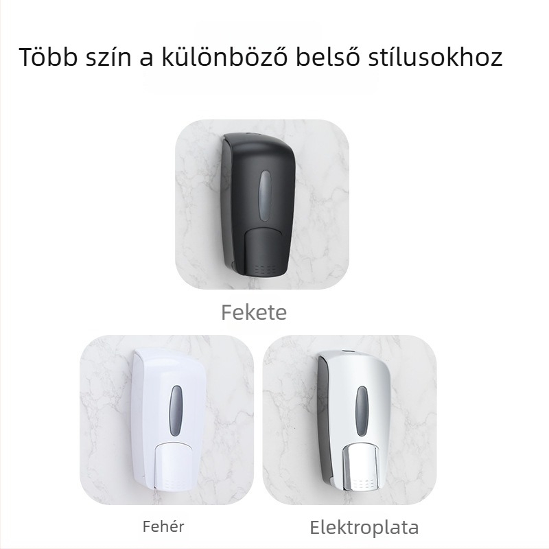 Fali szappanadagoló nyomógombbal, ABS+PS; modern minimalista stílus; felület: spray festés és elektroplating