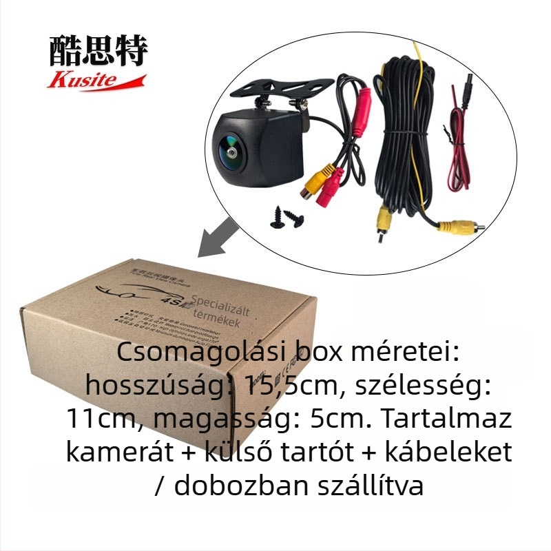 Androidos nagy képernyős autó hátrafelé néző kamera, AHD-720p, csillagfény éjjellátás, 180° látószög, 12V tápegység, modell Kst-ahd-4k aurora