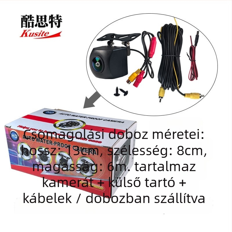 Androidos nagy képernyős autó hátrafelé néző kamera, AHD-720p, csillagfény éjjellátás, 180° látószög, 12V tápegység, modell Kst-ahd-4k aurora