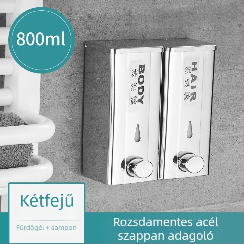 304 rozsdamentes acél falra szerelhető automata adagoló, szenzoros, több folyadékhoz (szappan, fertőtlenítő, tusfürdő, sampon)