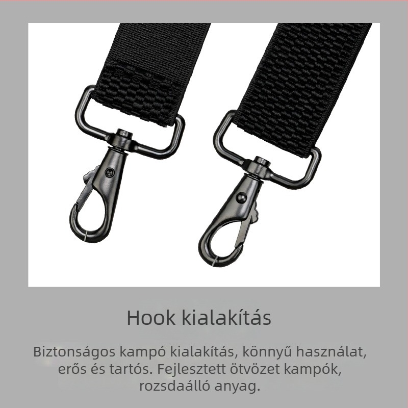 Férfi kültéri vállpánt klipekkel — 4 klipek, állítható hossz, keresztpánt, erős elasztikusság, poliészter szalag
