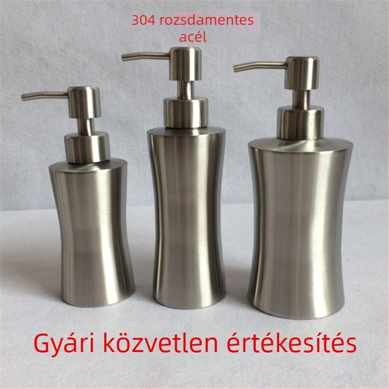 304 rozsdamentes acél kézi nyomású szappanadagoló, csiszolt felület, tömeg 150 g