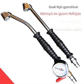 Gumiabroncs-fújó eszköz acél-plasztikus felépítéssel, nyomás kijelző 220, precizitás 0,02, több mértékegység olvasása