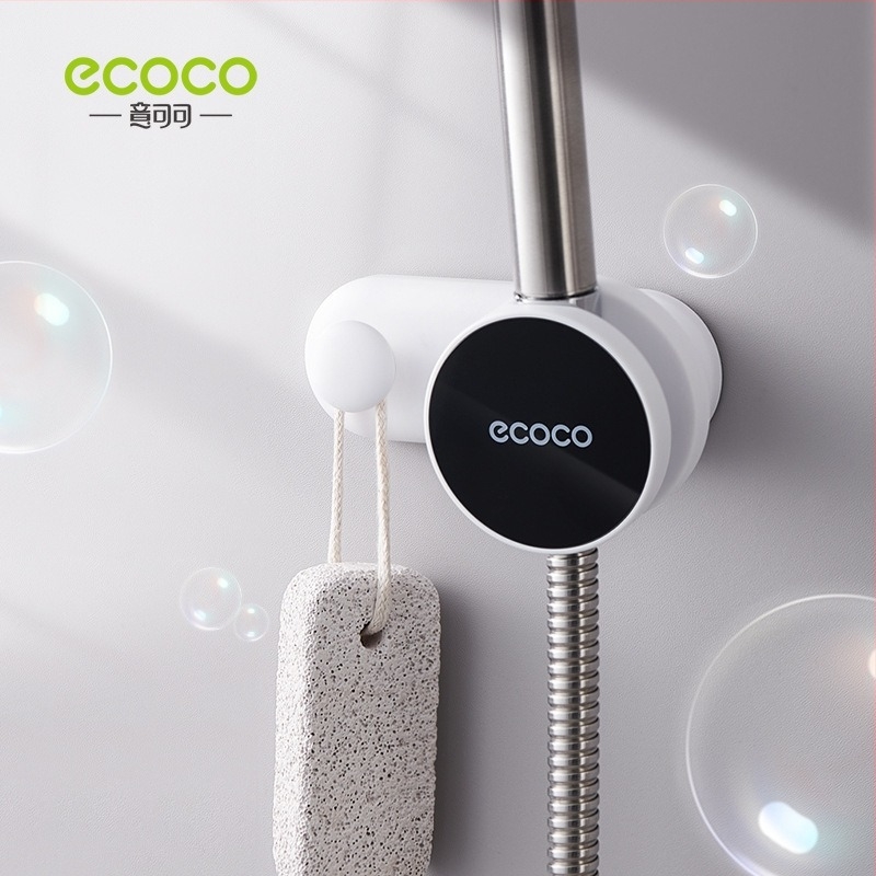 Zuhanyfej-tartó szívócsészével, állítható, levehető, műanyagból, fürdőszobai tartó