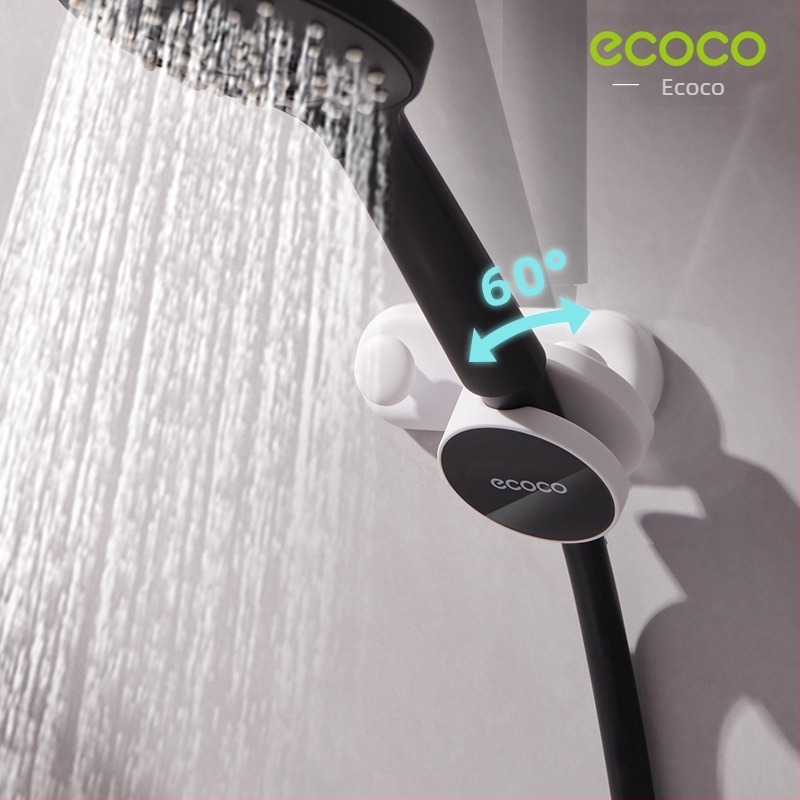 Zuhanyfej-tartó szívócsészével, állítható, levehető, műanyagból, fürdőszobai tartó