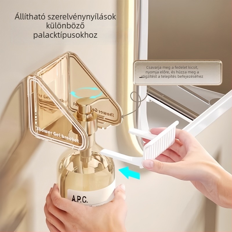 Műanyag fürdőszobai tusfürdő tároló polc — egyszintes, teherbírás 3 kg, modern minimalista stílus