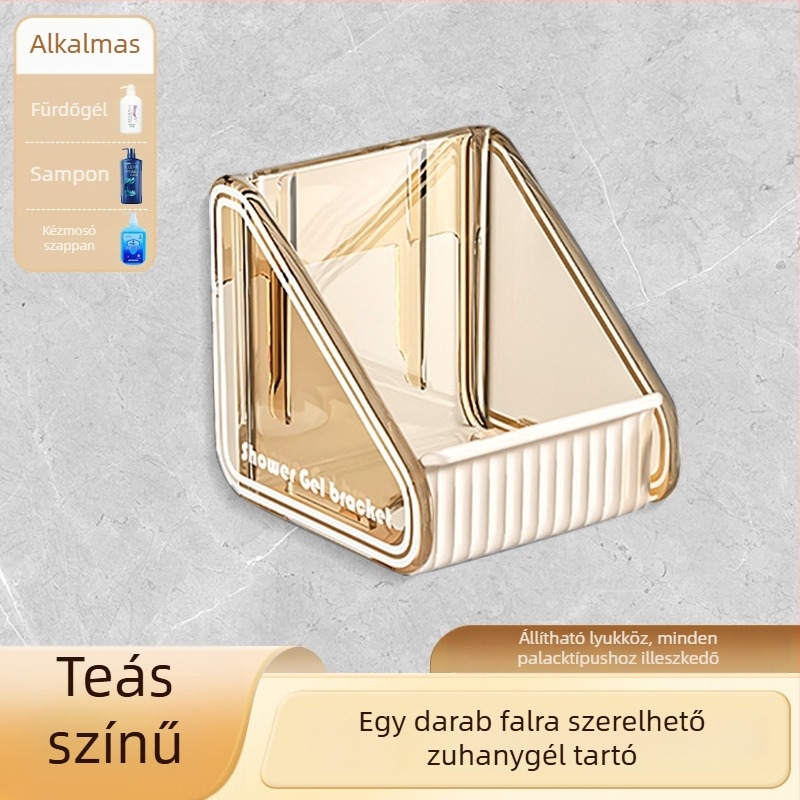 Műanyag fürdőszobai tusfürdő tároló polc — egyszintes, teherbírás 3 kg, modern minimalista stílus