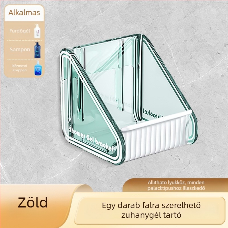 Műanyag fürdőszobai tusfürdő tároló polc — egyszintes, teherbírás 3 kg, modern minimalista stílus