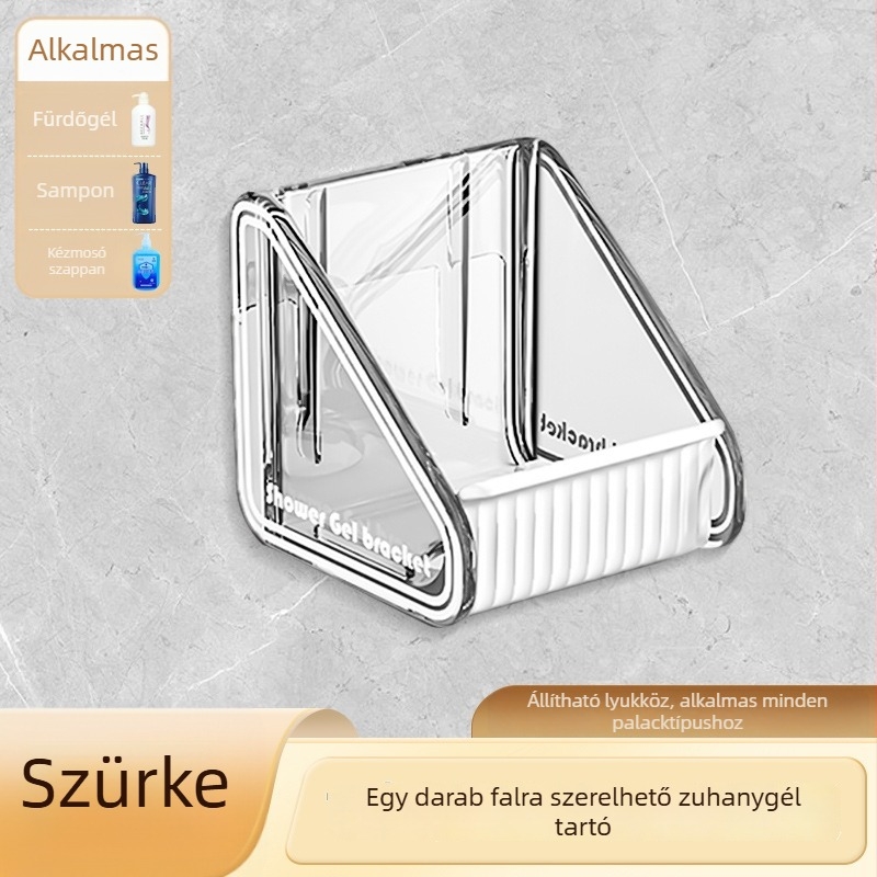 Műanyag fürdőszobai tusfürdő tároló polc — egyszintes, teherbírás 3 kg, modern minimalista stílus
