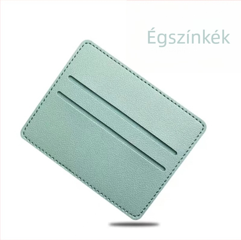 PU bőr kártyatartó, egyszínű, ultra vékony, nagy kapacitás, 1 hajtás, üzleti utazási stílus