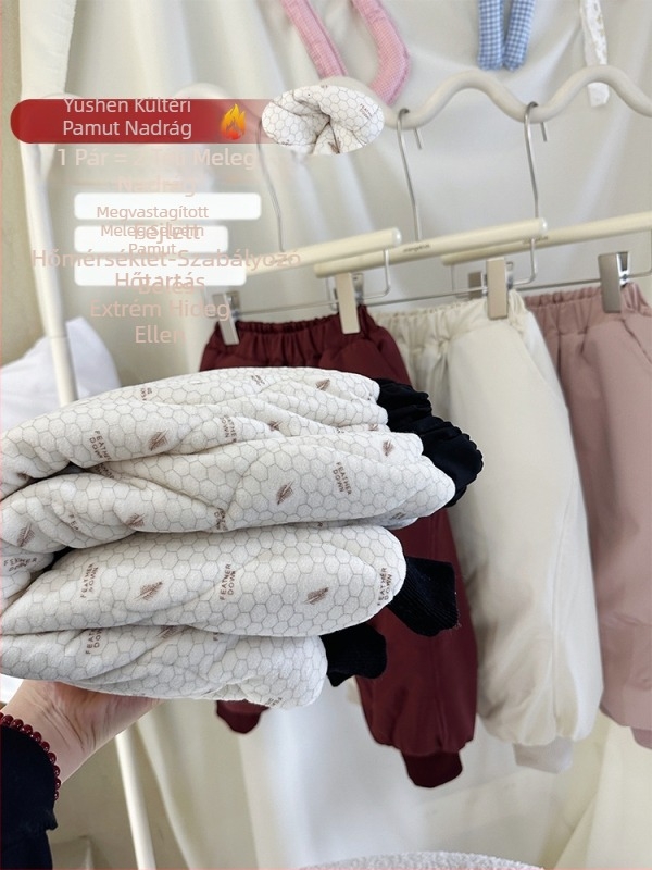Lányok téli pamutnadrág háromrétegű szigeteléssel, vízálló sínadrág gyerekeknek