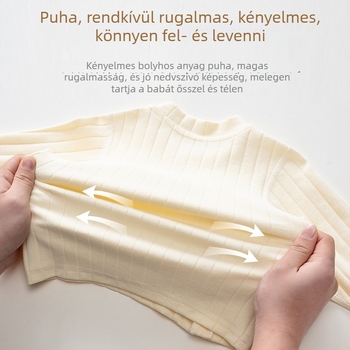 Baba tavaszi-ősz szett 95% pamutból, uniszex, hosszú ujjú felső és hosszú nadrág, melegen tart