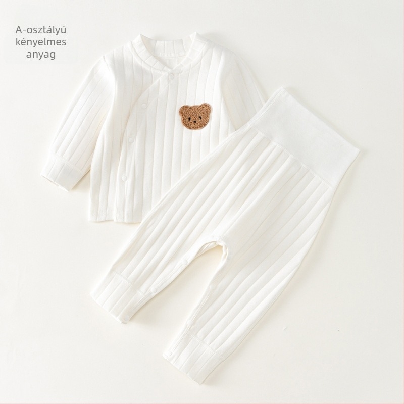 Baba tavaszi-ősz szett 95% pamutból, uniszex, hosszú ujjú felső és hosszú nadrág, melegen tart