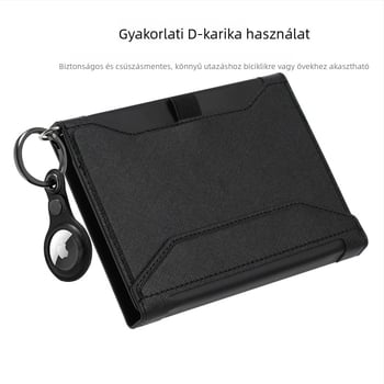 RFID-védett bőr útlevél-tartó kártyatartó rekesszel és zsebbel a beszállókártyához – uniszex, PU bőr, szintetikus bélés, üzleti utazási stílus