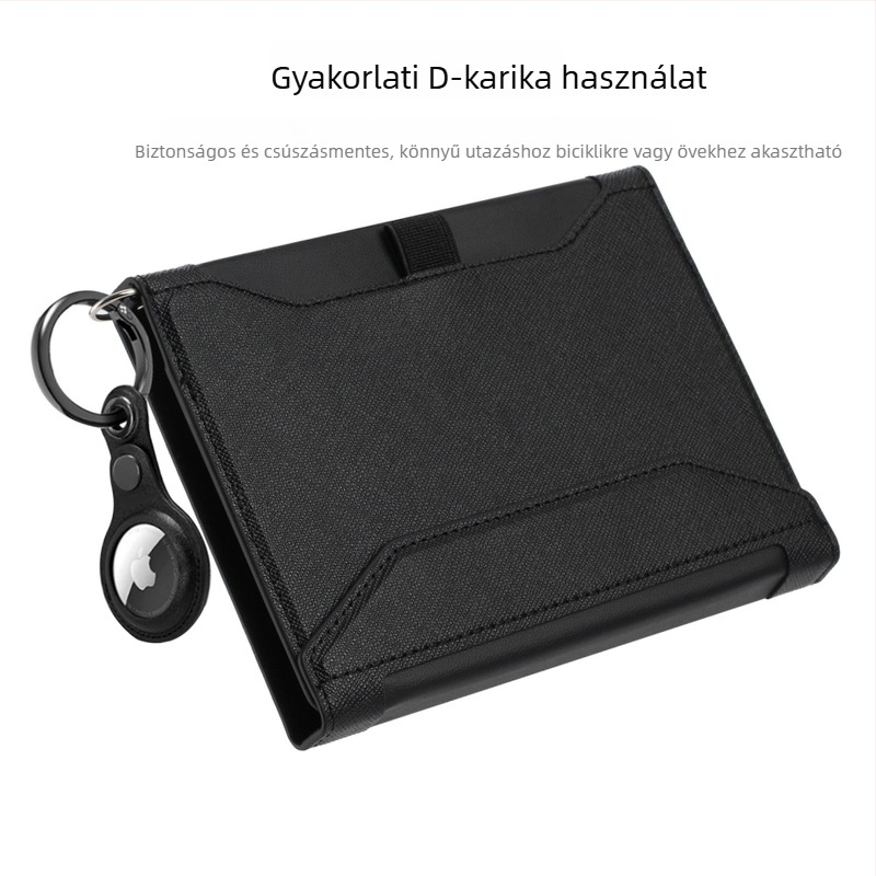 RFID-védett bőr útlevél-tartó kártyatartó rekesszel és zsebbel a beszállókártyához – uniszex, PU bőr, szintetikus bélés, üzleti utazási stílus