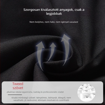 Fiúknak iskolai nadrág – szérge szövet, 100% poliészter, fleece bélés, téli modell, középmagas derék