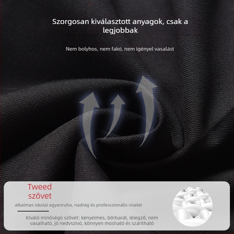 Fiúknak iskolai nadrág – szérge szövet, 100% poliészter, fleece bélés, téli modell, középmagas derék