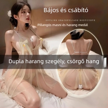Új, plusz méretű, szexi áttetsző hálóing vállpántos – szett