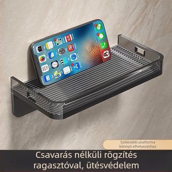 WC-telefon tartó, falra szerelhető, lyukfúrás nélkül, műanyag, modell ESJJ