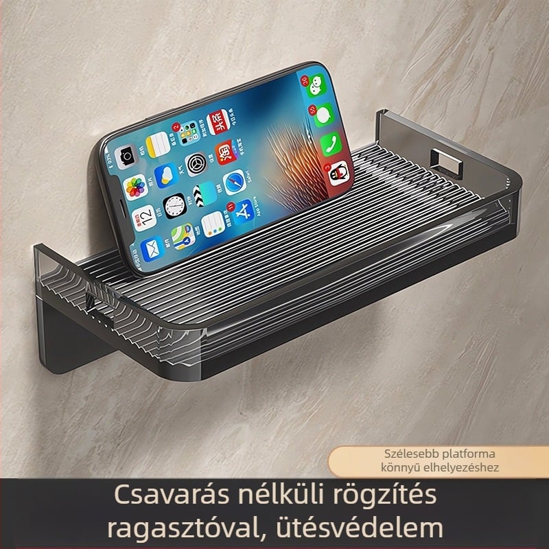 WC-telefon tartó, falra szerelhető, lyukfúrás nélkül, műanyag, modell ESJJ