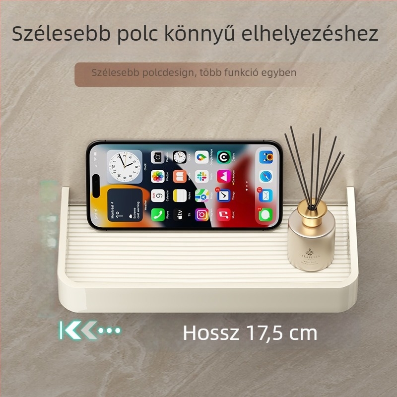 WC-telefon tartó, falra szerelhető, lyukfúrás nélkül, műanyag, modell ESJJ