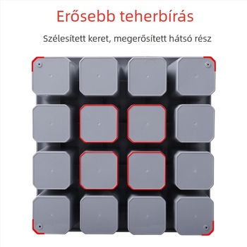 Falihoz szerelhető törölközőtartó tároló szekrény, 3-szintes műanyag rácsos polcokkal