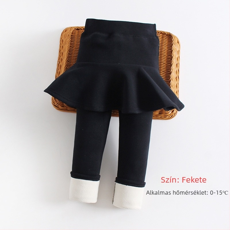 Gyerek téli culotte nadrág fleece belsővel, pamut keverék anyag (95% pamut), elasztikus derékrész, 3–8 évesek