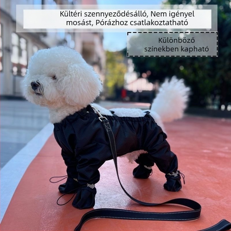 Kutyák kültéri védő overálja a szennyeződés és a vizelet ellen, lábvédőkkel, kis- és közepes testű ebeknek