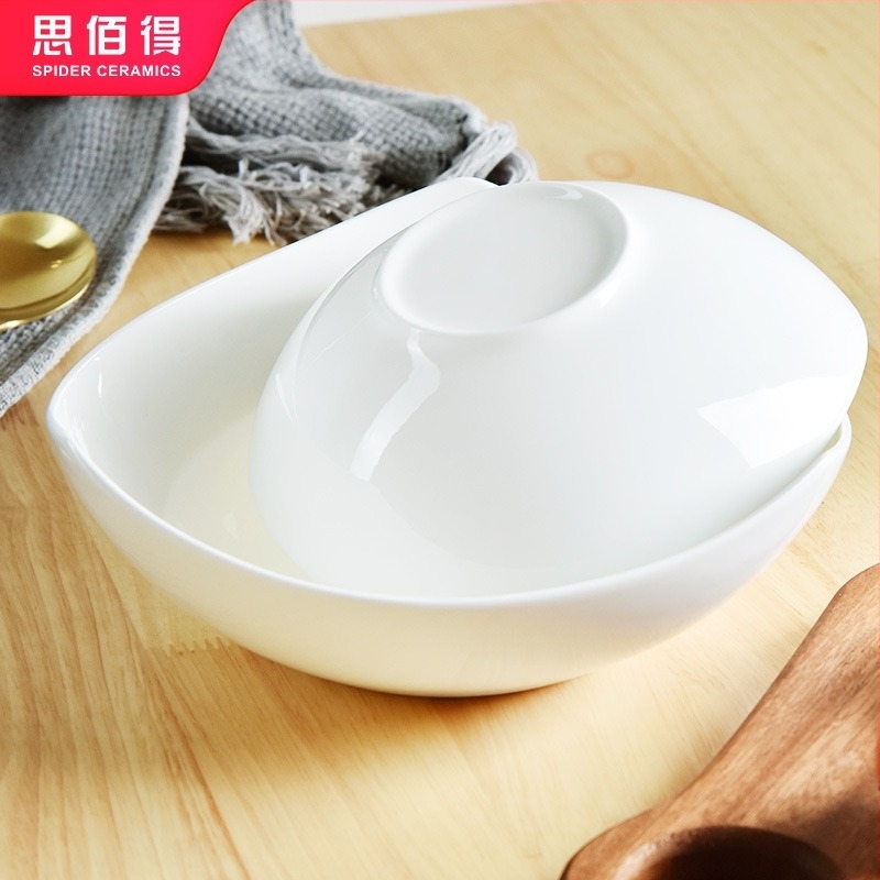 Háromszög alakú csontporcelán tál diphez, modern minimalist kerámia étkészlet, csontporcelán több mint 45% csontporcelán tartalom, mikrohullámú sütőben használható, könnyen tisztítható glazúra
