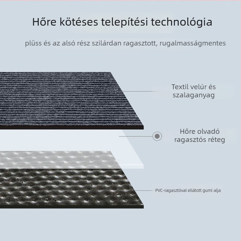 Bejárati lábtörlő poliészter szálból, négyszögletes forma, mosható, testreszabható