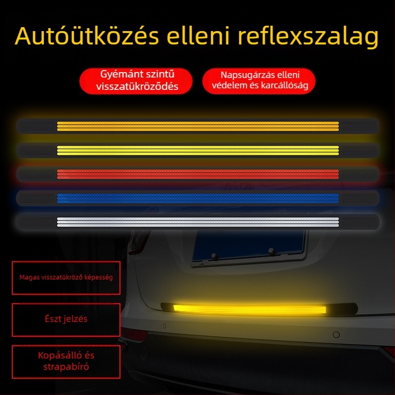 Autó hátsó lökhárító ütődésgátló sáv - PVC, modell FZT-0001, általános modellekhez kompatibilis