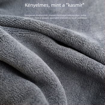 Auzeal mikroszálas autómosó kendő, 400 g, vastag, kétoldalas törlőkendő varrással és nyomtatással, többfunkciós