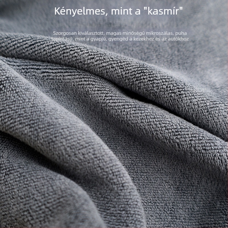 Auzeal mikroszálas autómosó kendő, 400 g, vastag, kétoldalas törlőkendő varrással és nyomtatással, többfunkciós