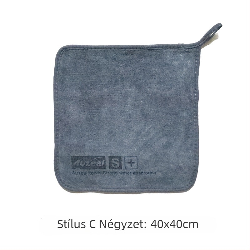 Auzeal mikroszálas autómosó kendő, 400 g, vastag, kétoldalas törlőkendő varrással és nyomtatással, többfunkciós