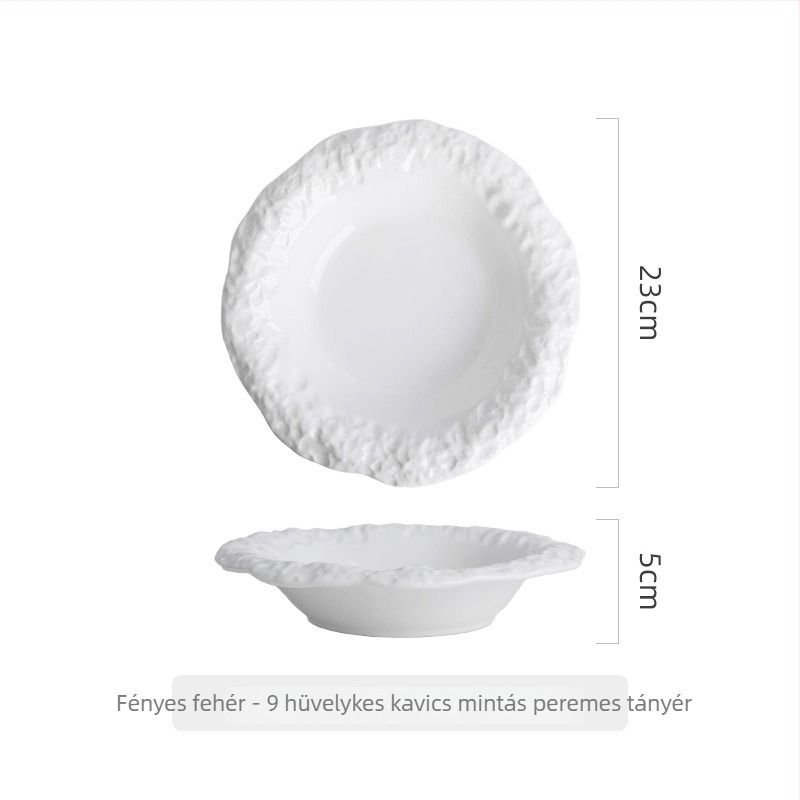 Porcelán tál (kerek, mikrohullámú sütőben használható, nyomtatott logó, testreszabás rendelhető)