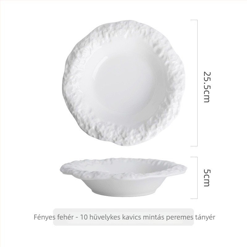Porcelán tál (kerek, mikrohullámú sütőben használható, nyomtatott logó, testreszabás rendelhető)