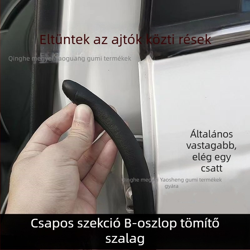 Autó A-, B- és C-pillér tömítőszalagok; gumírozott tömítés por- és hangszigetelésre; kopásálló; márka Yao Xian