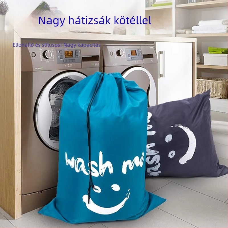 Fűzős táska, nagy kapacitású, hengeres alakú, Oxford anyag, sokoldalú