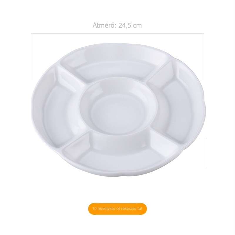 Porcelános tányér, kerek, egyszínű, modern minimalist stílusú, mikrohullámú sütőben is használható, logóval ellátva.
