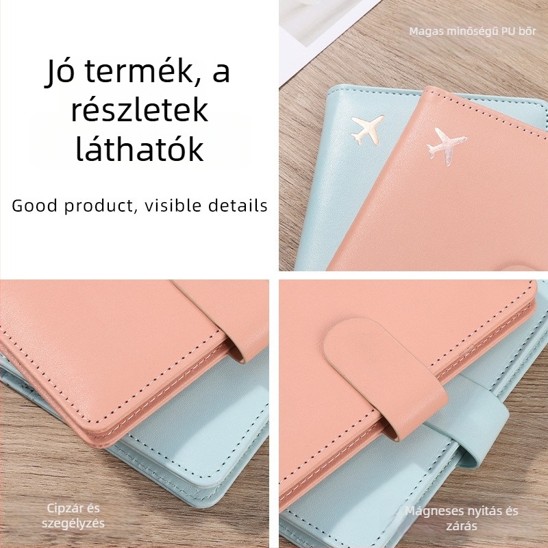 PU bőr útlevél tartó geometriai mintával, több kártyahely, Xiangmo márka, városi egyszerű stílus