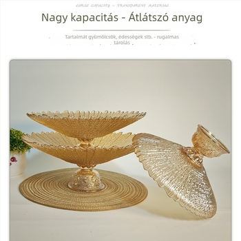 Üveg gyümölcstál, skandináv stílus, egyszerű dizájn, első osztályú minőség