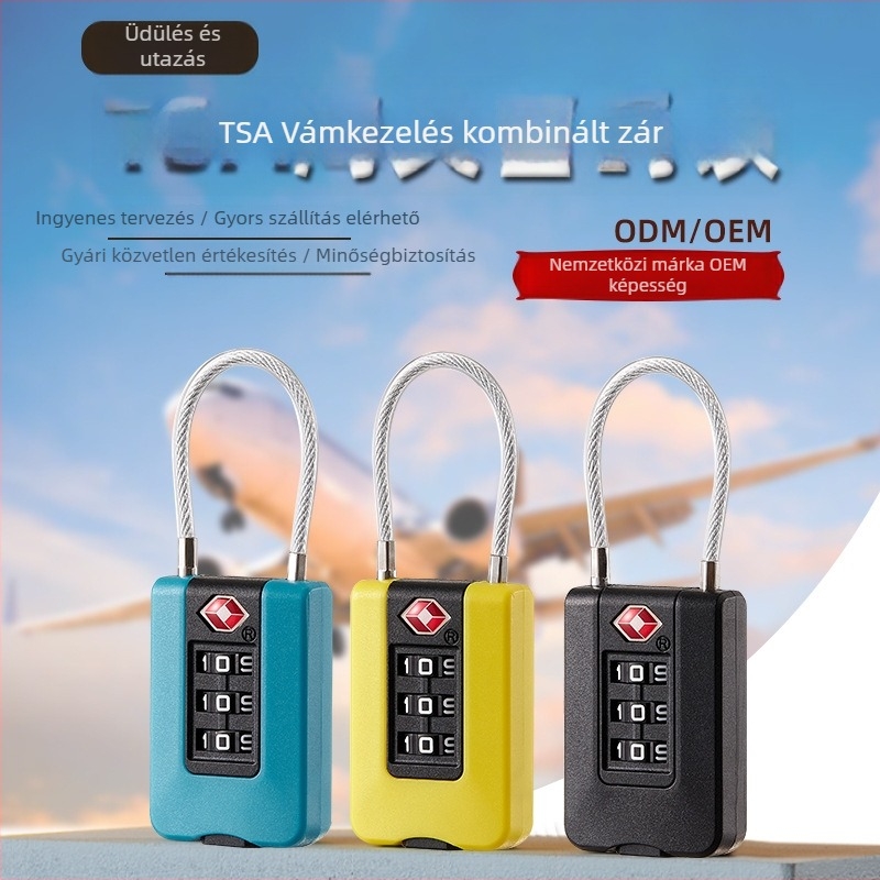 Plum lock TSA23902 mechanikus lakat, ABS műanyag, 3 mm-es záró rúd, utazáshoz és edzőtermi szekrényekhez