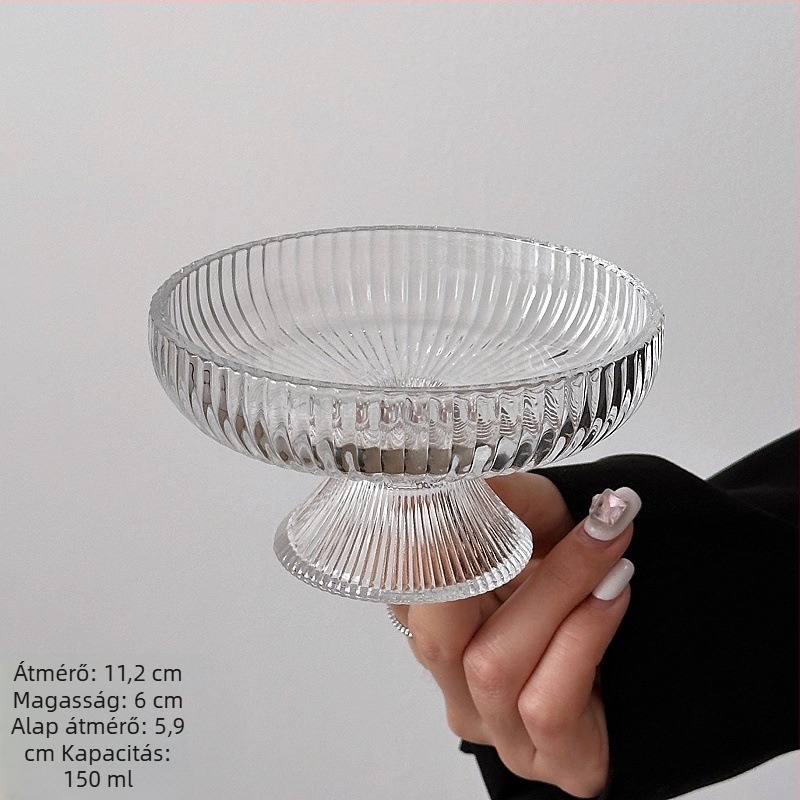 Üveg gyümölcstál, Shun dish márka, modern, egyszerű stílus, 2024 télén debütál