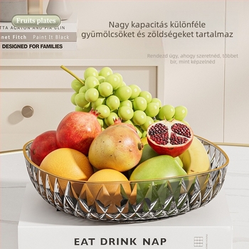 Üveg gyümölcstál, egyszerű stílus, snack-kiállító tál (2020 őszén megjelenés)