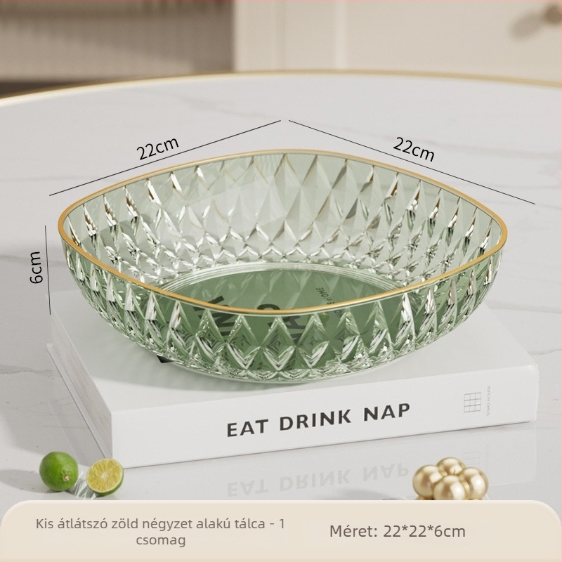 Üveg gyümölcstál, egyszerű stílus, snack-kiállító tál (2020 őszén megjelenés)